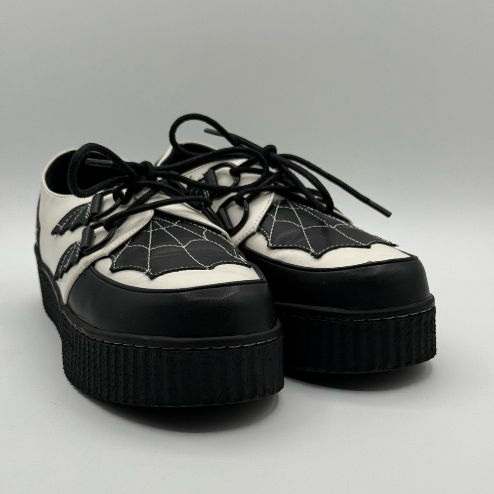 Creepers StrangeCvlt- Krypt Spider Web White/Black Size 7 - Picture 7 of 15